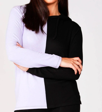 French Kyss Color Block Hoodie In Black/lilac