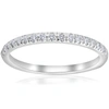 Pompeii3 1/4ct French Pave Diamond Wedding Ring Stackable Anniversary Band 14k White Gold In Multi