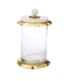 Classic Touch Decor Small Glass Canister With Marble And Gold Lid - 5"d X 6.5"h