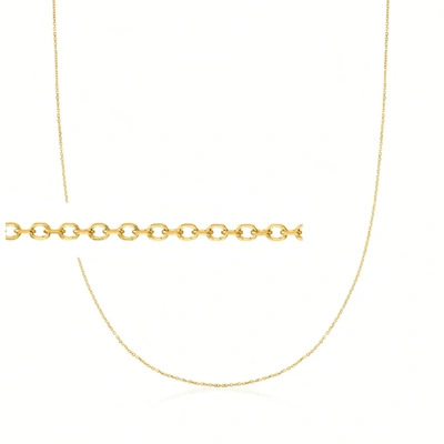 Ross-simons 0.8mm 14kt Yellow Gold Cable Chain Necklace In White