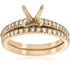 POMPEII3 3/8CT DIAMOND ENGAGEMENT RING SETTING & WEDDING BAND 14K YELLOW GOLD