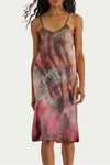 HALEY SOLAR TIE-DYED SILK CHARMEUSE SLIP DRESS IN MULTI