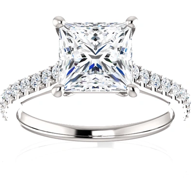 Pompeii3 2 3/4 Ct Princess Cut Diamond Engagement Ring 14k White Gold In Multi
