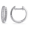 Mimi & Max 1/4 Ct Tw Inside Outside Diamond Hoop Earrings In 14k White Gold In Silver