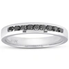 Pompeii3 1/4 Ct Black Diamond Channel Set Wedding Ring 10k White Gold In Multi