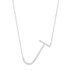 Max + Stone Sterling Silver Large Sideways Block Letter Initial With Extendable Cable Chain, 16 To 18 Inches In White
