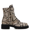 Giuseppe Zanotti Python-embossed Leather Combat Boots In Grey