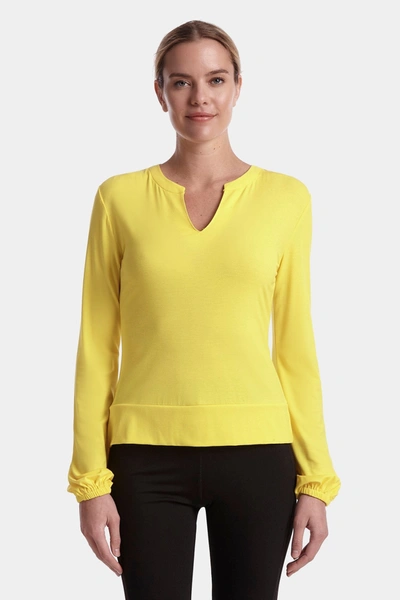 Capsule 121 Power Long-sleeve Pullover Top In Lemon
