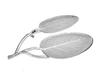 Classic Touch Decor Nickel Leaf 2 Bowl Relish Dish - 14.5"l X 11.25"w X 2.75"h