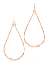 Sterling Forever Hammered Teardrop Dangle Earring-rose Gold In Gold