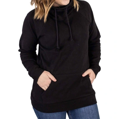 Michelle Mae Classic Cowl Neck Sweatshirt In Black