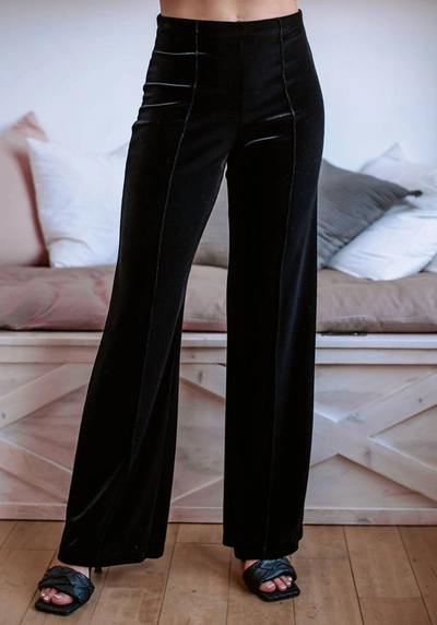 Veronica M High-waisted Pintuck Flare Pant In Black