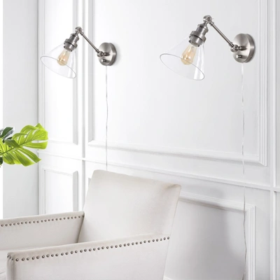 Jonathan Y Cowie 8" Iron/glass Adjustable Led Wall Sconce (set Of 2)