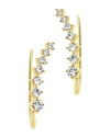 Sterling Forever 14k Plated Cz Graduated Crawler Earrings In Gold