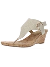 WHITE MOUNTAIN AIDA WOMENS THONG SLINGBACK WEDGES