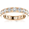 Pompeii3 3 5/8 Diamond Pave Set Eternity Wedding Ring 14k Rose Gold In Multi