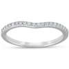 POMPEII3 1/8CTTW DIAMOND CURVED WEDDING ENGAGEMENT GUARD ENHANCER BAND 14K WHITE GOLD