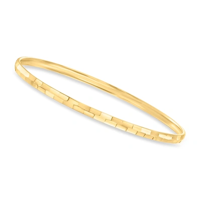 Canaria Fine Jewelry Canaria 10kt Yellow Gold Linear Grooved Bangle Bracelet