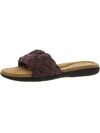 Array Womens Slip On Flat Slide Sandals In Beige