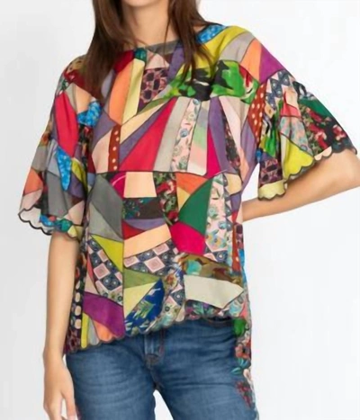 Johnny Was Vintage Eloise Silk Top In Multi