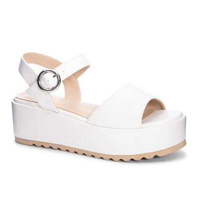 Chinese Laundry Jump Out Platform Sandal In White