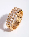 Lovisa Gold Plated Navette Cubic Zirconia Layered Ring In Multi
