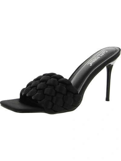 Cape Robbin Miella Womens Satin Dressy Slide Sandals In Black