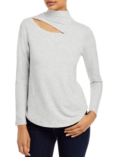 Cupio Blush Womens Cut-out Mock Neck Top In Grey