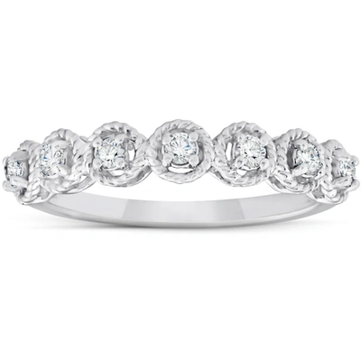 Pompeii3 1/4 Ct Diamond 7-stone Wedding Ring 14k White Gold In Multi