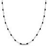 Mimi & Max Black Enamel Bead Heart Link Station Necklace In Sterling Silver - 18+1 In. In Silver