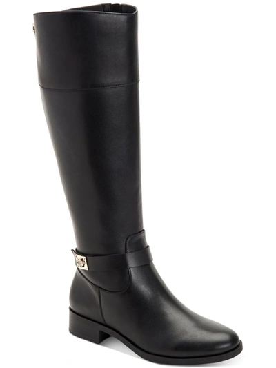 Charter Club Helenn Womens Faux Leather Knee-high Riding Boots In Black