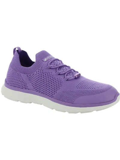 Vevo Active Steffi Womens Knit Fitness Slip-on Sneakers In Purple