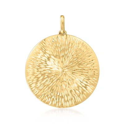 Ross-simons Italian 14kt Yellow Gold Sunburst Medallion Pendant