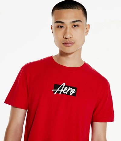 Aéropostale Men's Script Box Logo Graphic Tee*** In Red