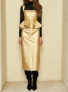 HUNTER ELIIS TOP IN GOLD FAUX LEATHER
