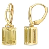 MIMI & MAX 6 1/4 CT TGW OCTAGON CITRINE AND WHITE TOPAZ LEVERBACK EARRINGS IN YELLOW PLATED STERLING SILVER
