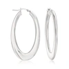 Ross-simons Italian Sterling Silver Flat Oval Hoop Earrings In Silver