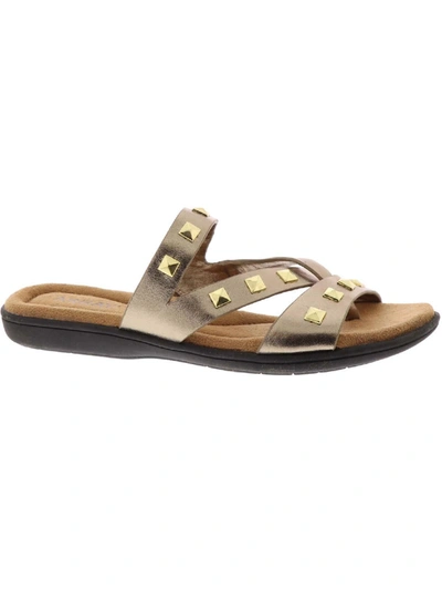 Array Lajolla Womens Leather Metallic Thong Sandals In Gold