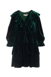Crosby By Mollie Burch Anna Julia Velvet Mini Dress In Green