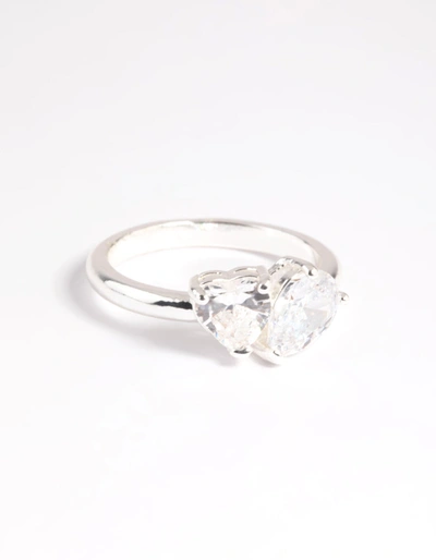 Lovisa Silver Plated Cubic Zirconia Heart Ring