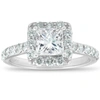 Pompeii3 2 Ct Diamond Princess Cut Halo Engagement Ring 14k White Gold In Multi