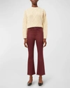 Dl1961 - Women's Bridget Boot High-rise Instasculpt Crop Jeans In Ruby Coated In Red