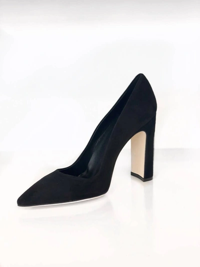 Dee Keller Gold Parker Pointed Toe Pump In Black Suede