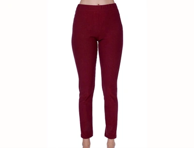 French Kyss Mid Rise Leggings In Wine In Red
