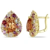 Mimi & Max 6 Ct Tgw Multi Gemstone Teardrop Earrings In Yellow Plated Sterling Silver In Pink