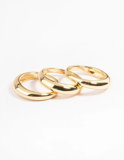 Lovisa Gold Plated Medium Dome Ring 3-pack