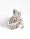 Lovisa Rhodium Baguette Snake Ring In Silver