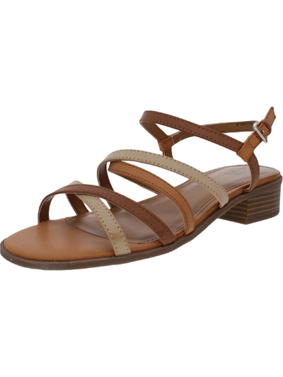 Ana Alto Womens Strappy Ankle Strap Slingback Sandals In Brown