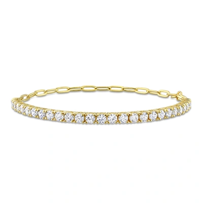 Mimi & Max 3 1/2 Ct Tgw Cubic Zirconia Tennis Bracelet In Yellow Plated Sterling Silver