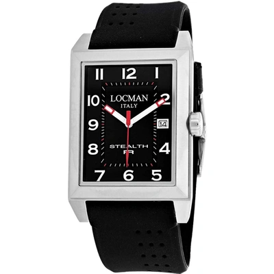 Locman Men's Black Dial Watch In Silver